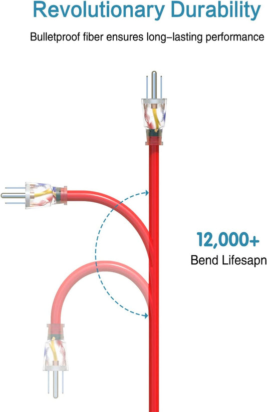 50 Foot 16 AWG Outdoor Extension Cord - Bright Orange