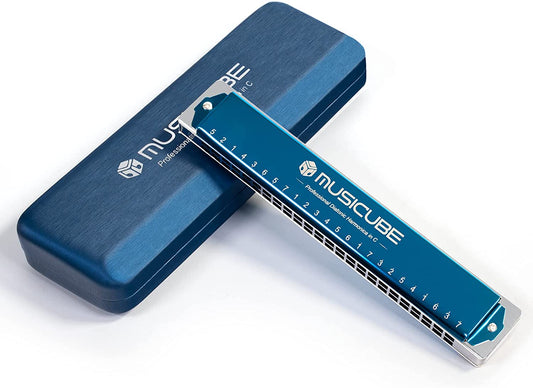 MUSICUBE Harmonicas for Adults 24 Holes (blue)