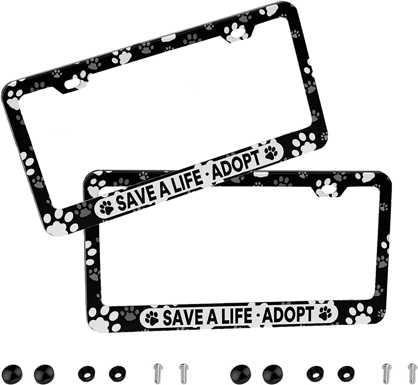 2-Pack License Plate Frames (Save A Life Adopt)