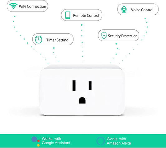 Mini 15A Smart Plug, 4-Pack, 2.6 x 1.57 x 1.18 inches