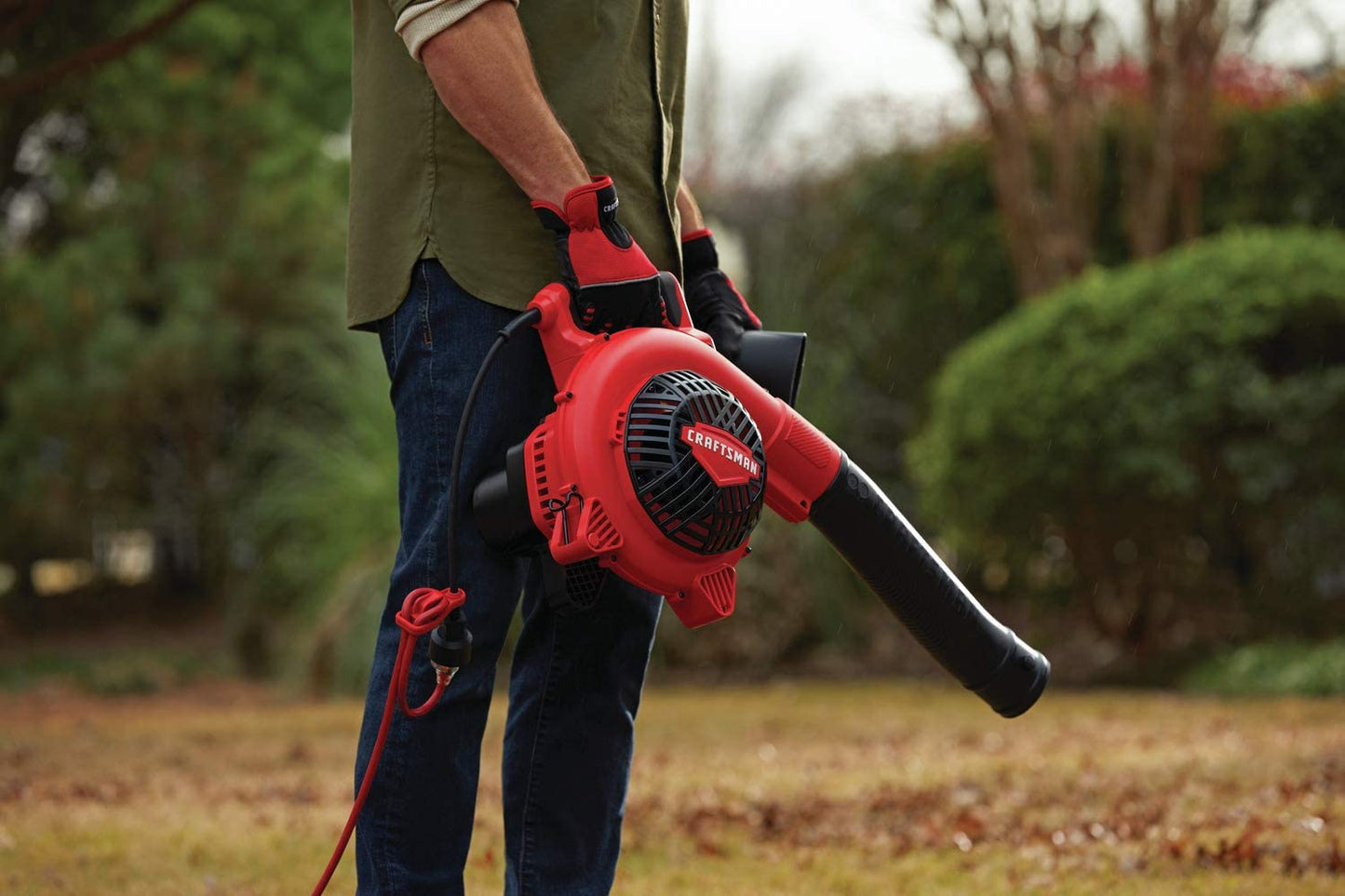 Leaf Blower, 12 Amp, Corded Electric, Red