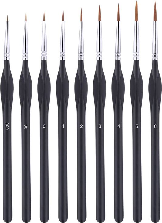 9 Piece Detail Brush Set for Acrylic