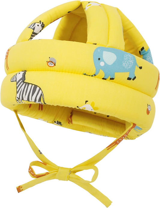 Baby Safety Helmet with Cushion, (Yellow Zoo)