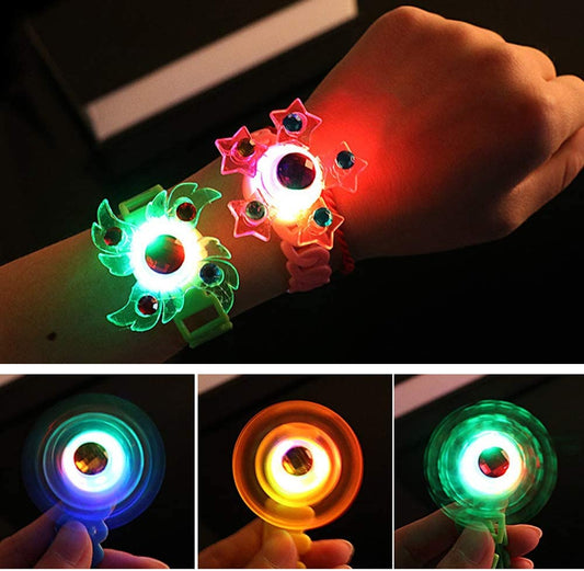 Pack of 12 glow in the dark illuminated glowing spinner bracelets