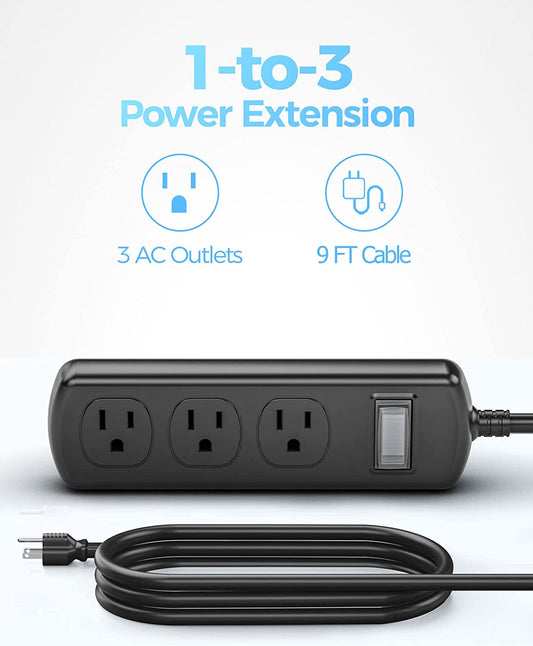 9ft Power Strip, Color: Black