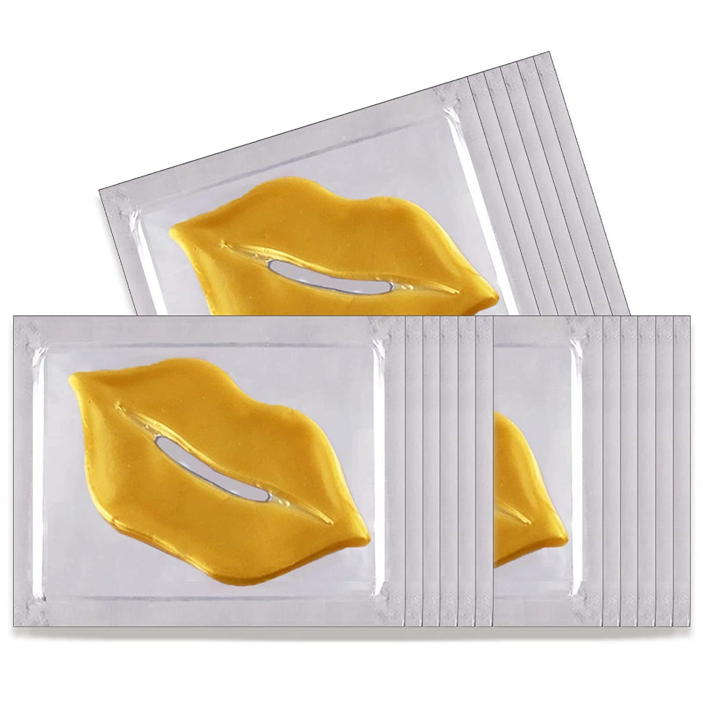 30 pieces gold gel collagen lip mask, color: aureate