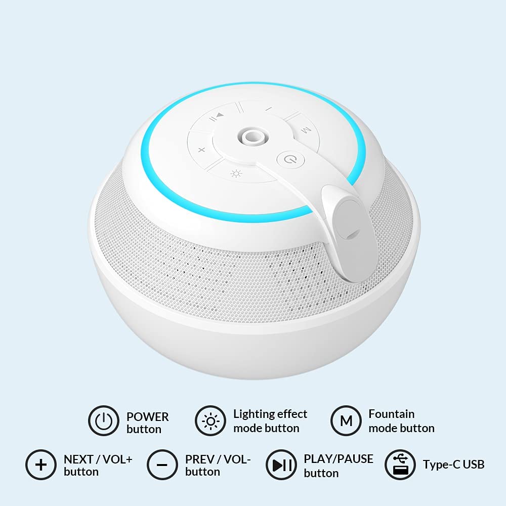 waterproof bluetooth speaker, Color: White