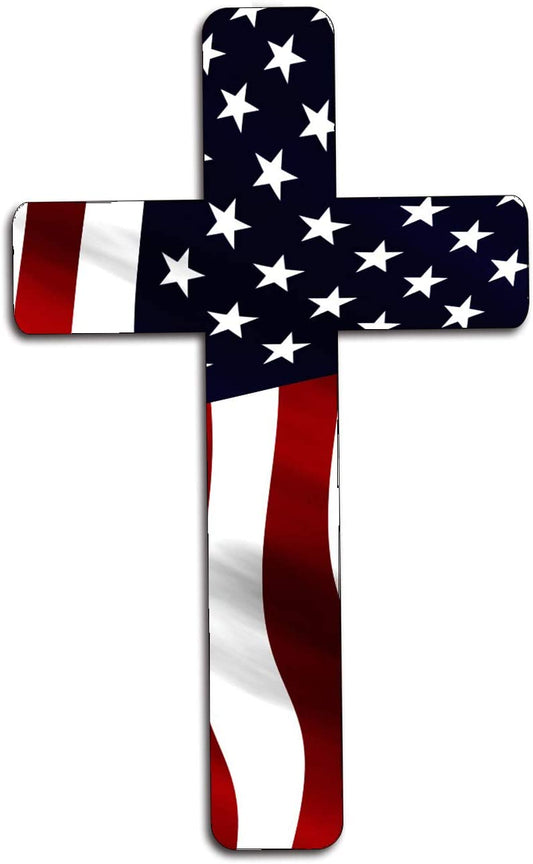 Cross Decals With American Flag (4 Pack)