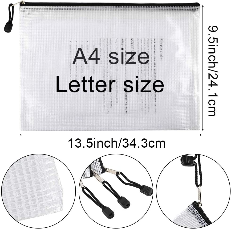 Plastic zipper file folders, letter size, 24 pack, color: black