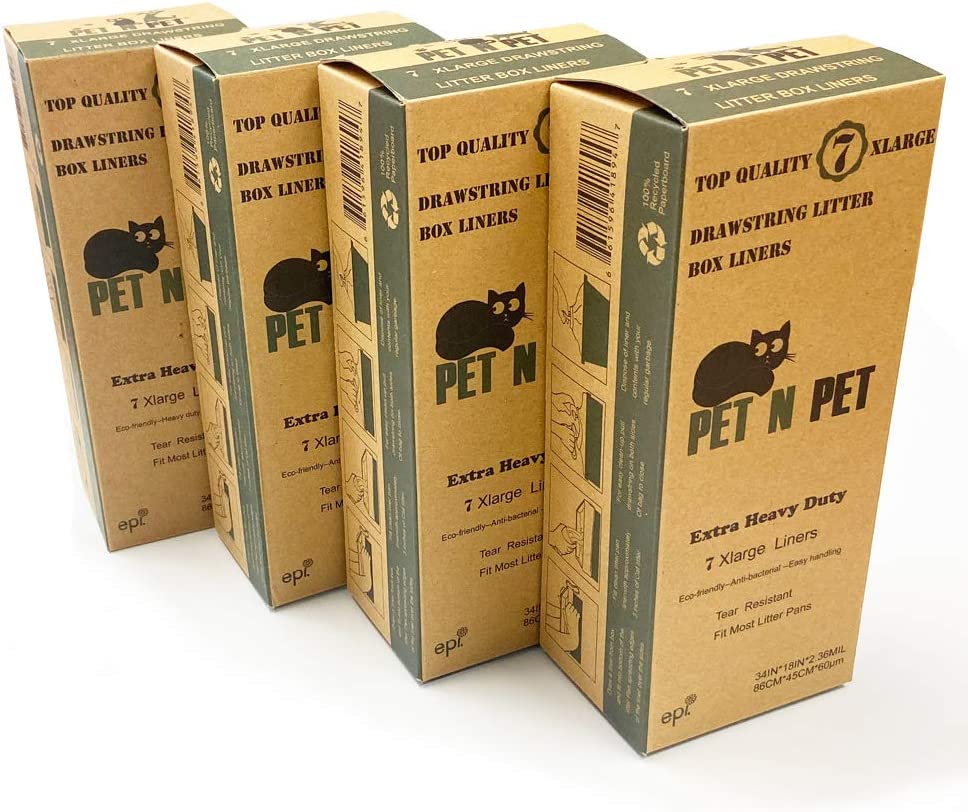 Pet Litter Box Liners, with Drawstring, 28 liners