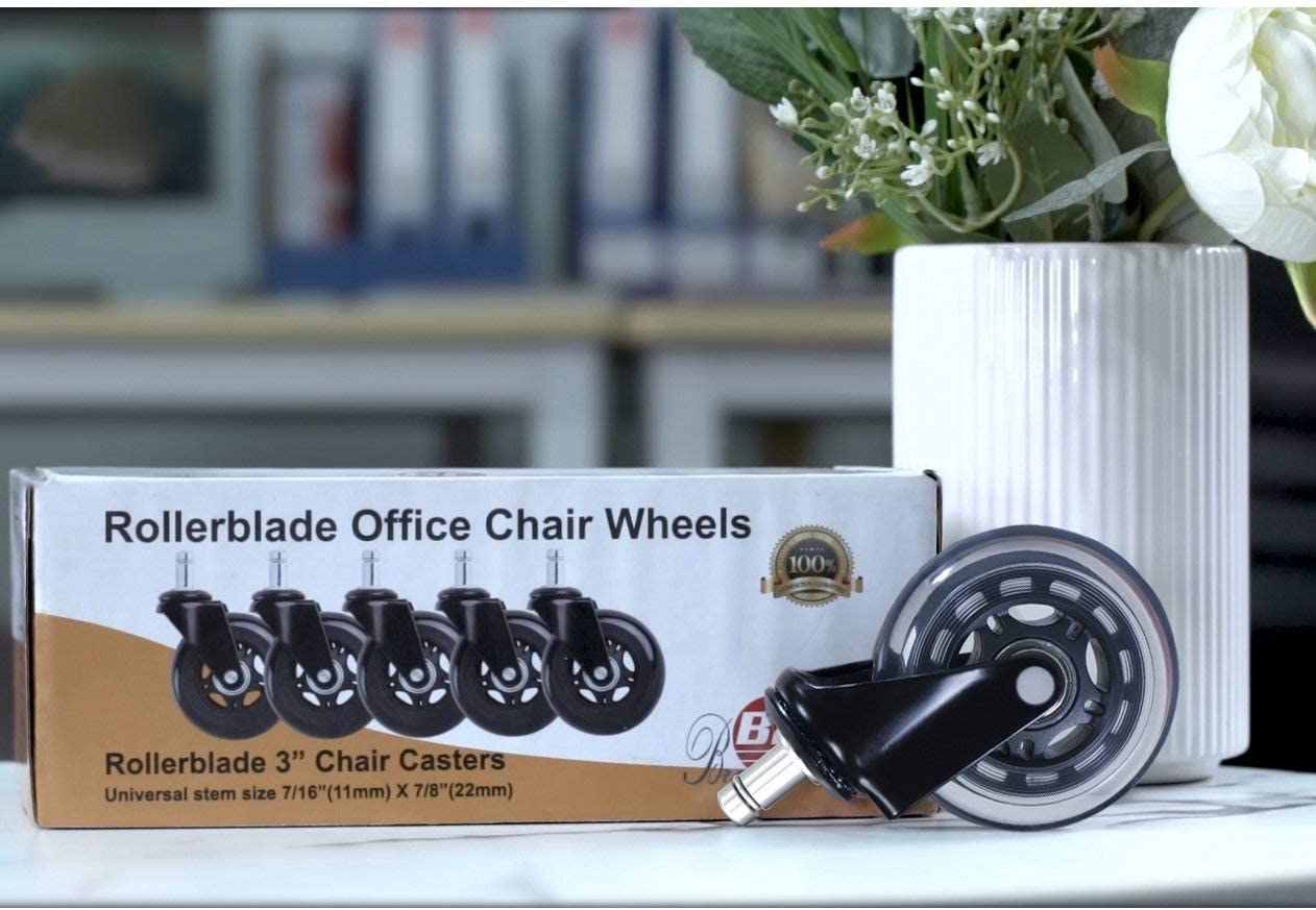 Office chair caster wheels set of 5 heavy duty & safe