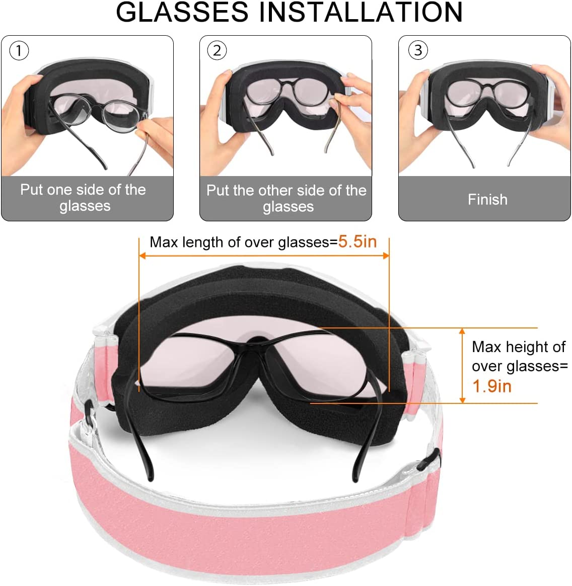 Ski goggles with UV protection (revo Pink Lens Vlt 13%)