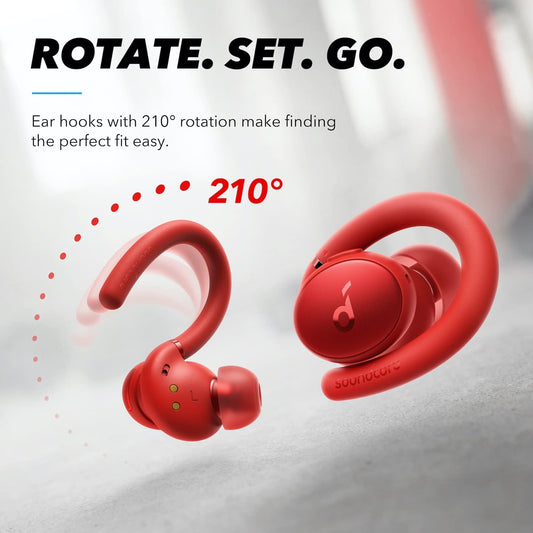 Bluetooth 5.2 Workout Headphones, Red