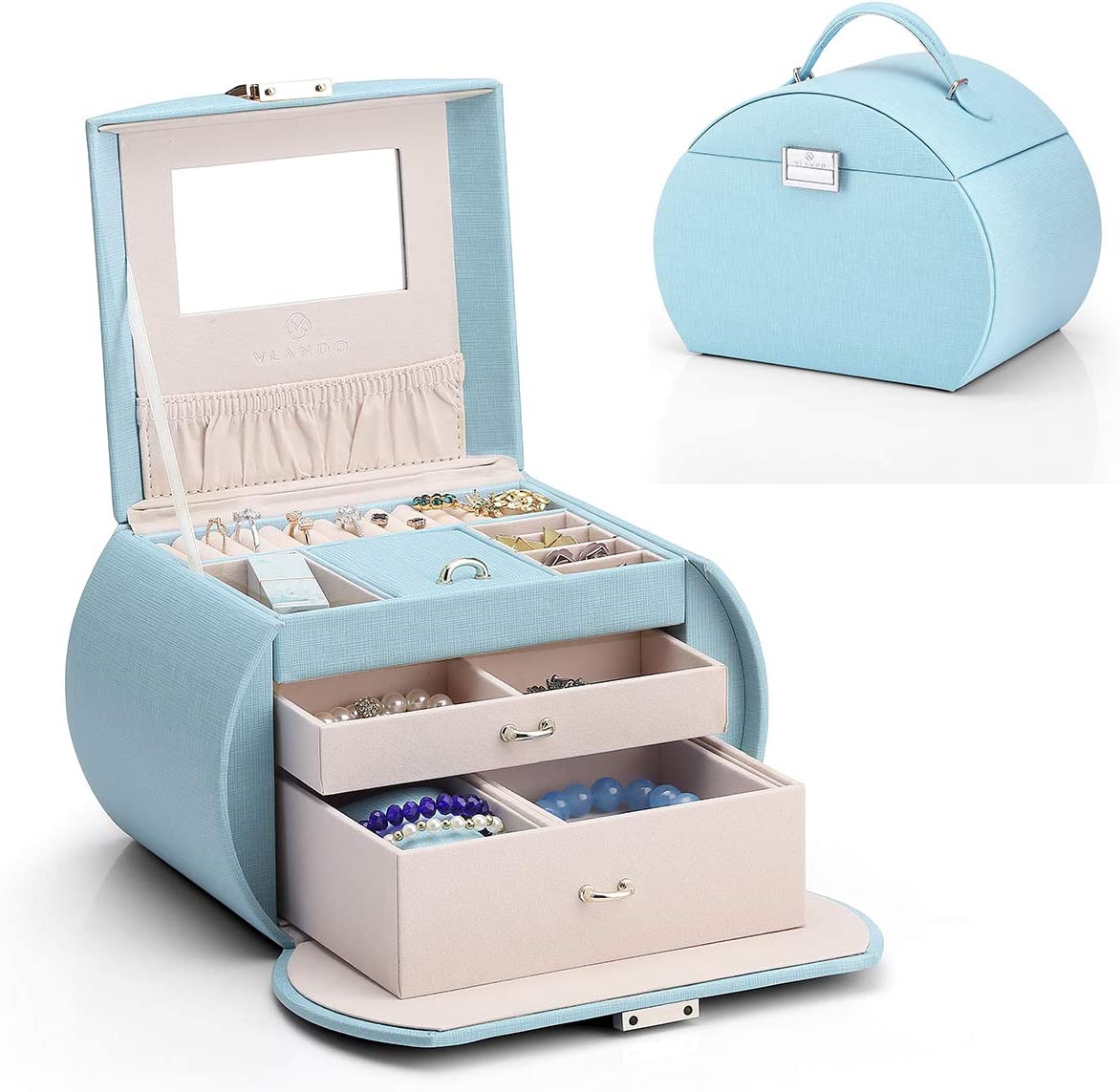 Medium Size Jewelry Box, (Blue)