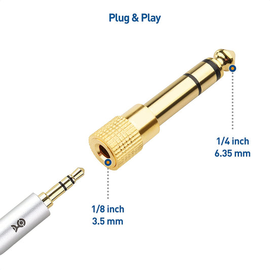 5 Pack headphone adapter, 3.5mm to 1/4 adapter, 6.35mm to 3.5mm