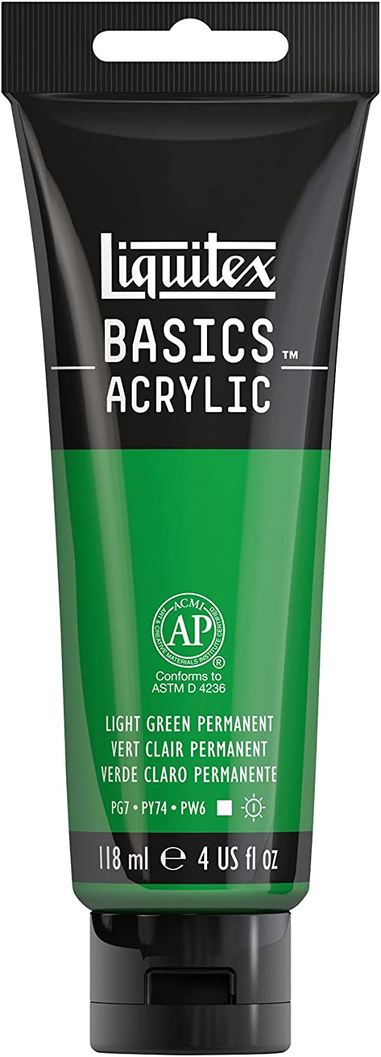 Acrylic Paint, 4oz Tube, Color: Light Green Permanent