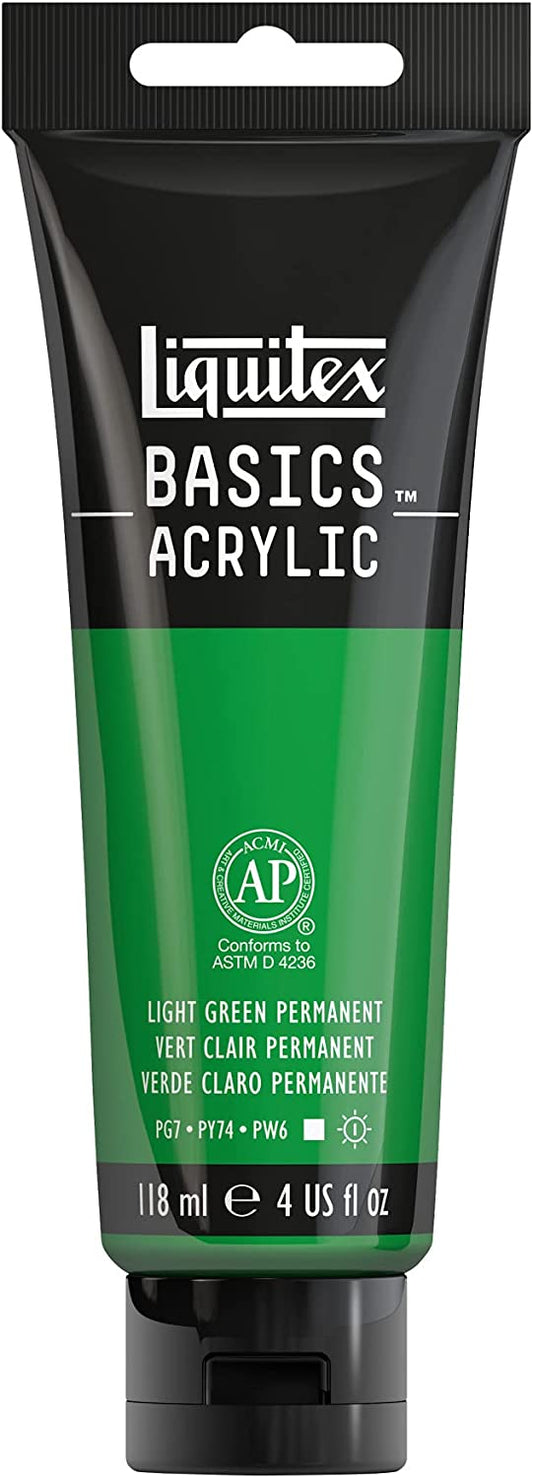 Acrylic Paint, 4oz Tube, Color: Light Green Permanent