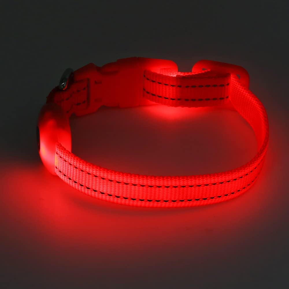 LED Glowing Pet Safety Collar, Red