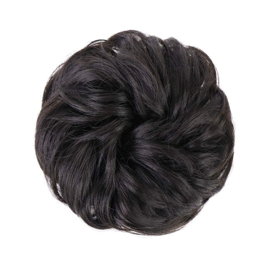 1pcs wavy synthetic hair chignon, Darkest Brown Tend to Black