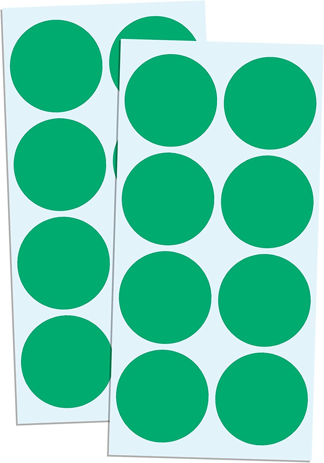 2" Round Coding Labels - Green, 240-Pack