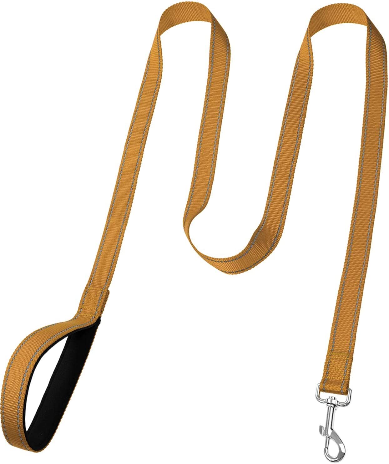 Reflective leash for your pet, with padded handle, khaki