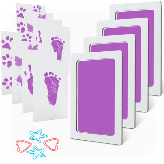 Baby Footprint Imprint Kit with 4 Ink Pads (Purple)