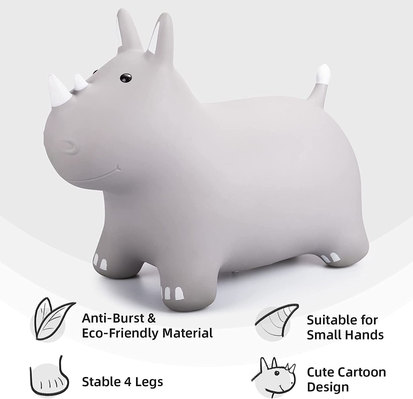 Inflatable jumping animals for toddlers (Grey Rhino)