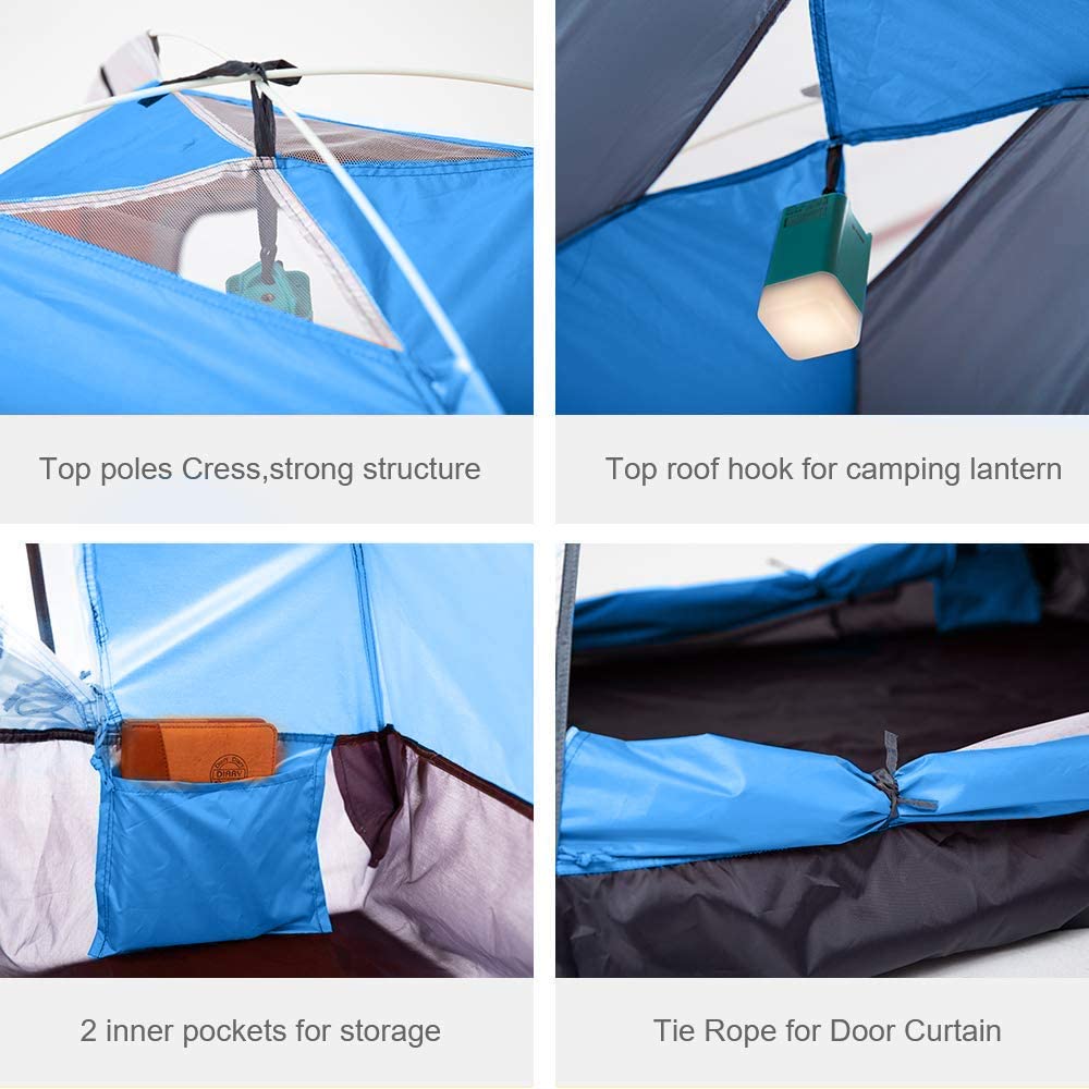 2/3 Person Lightweight Instant Tent, Sky Blue