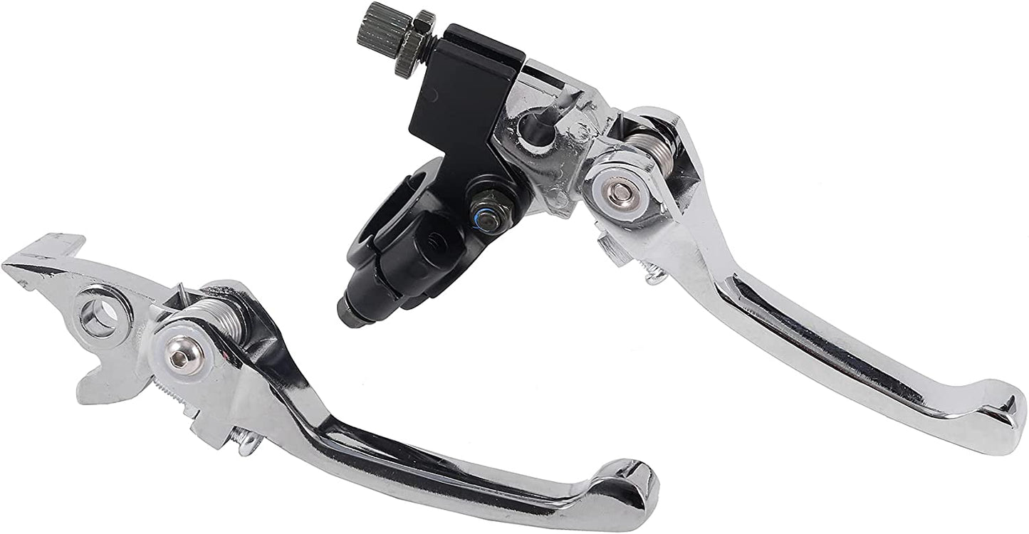 Motorcycle Red Folding Aluminum Clutch Lever 7/8 Inch Handlebar Silver