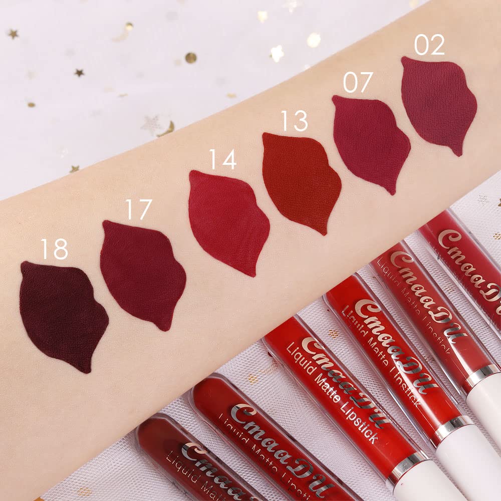 6 Pcs Long Lasting Matte Liquid Lipstick, A-Set 07