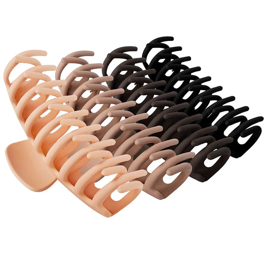 Non-Slip Neutral Matte Hair Clips (4 Pieces)