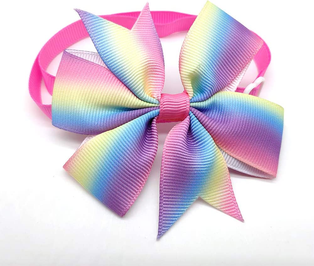 3.2" pet friendly collar, Rainbow pinwheel