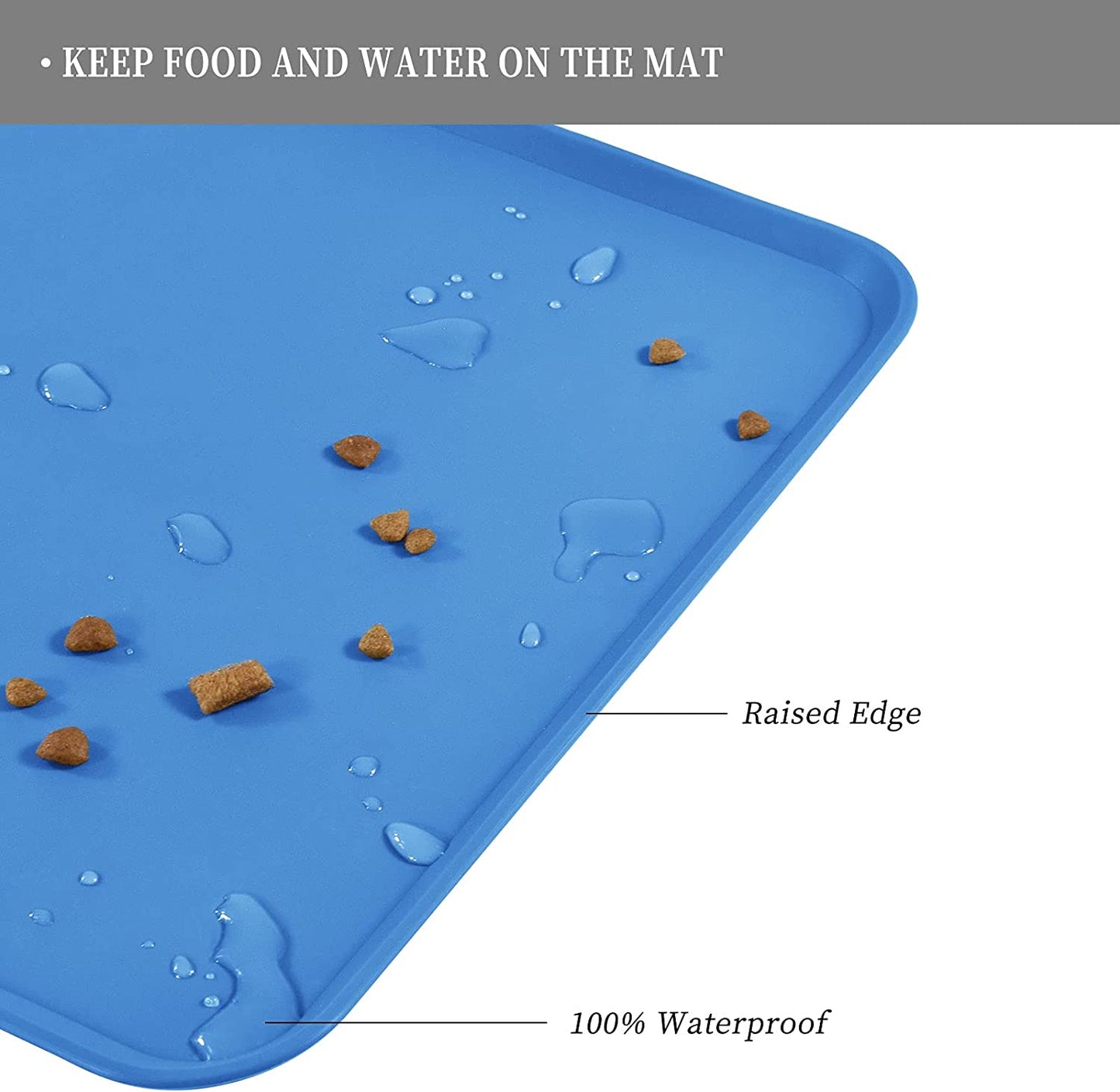 Waterproof Silicone Pet Mat, Blue, 18.5" x 11.5"