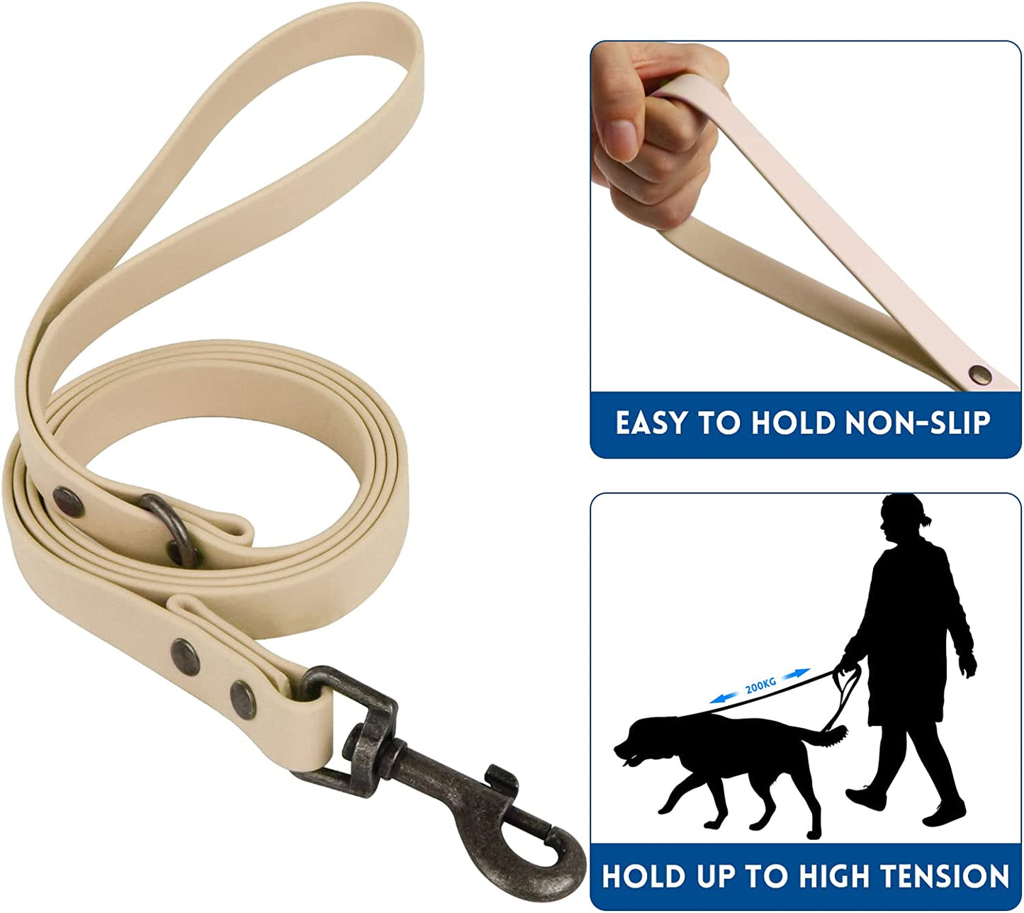 Pet Collar and Leash Combo Set, Size l, Sand