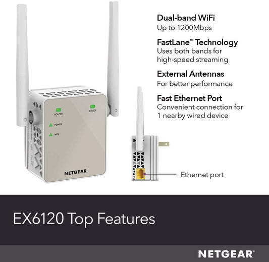 Wi-Fi range extender,coverage1500 sq.ft. and 25 devices  AC1200