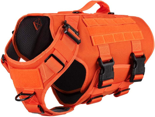 Tactical Dog Harness 6X 3/4 Body Coverage Color :Safety Orange