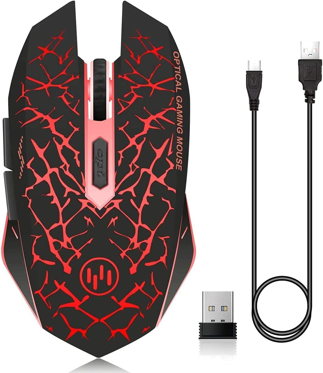 Wireless Rechargeable Gaming Mouse (C12 Red)