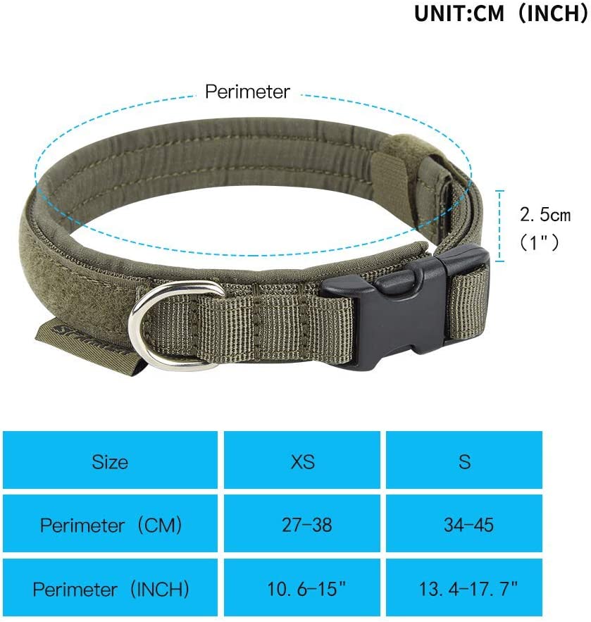 Adjustable nylon pet collar for small pets, Ranger Green