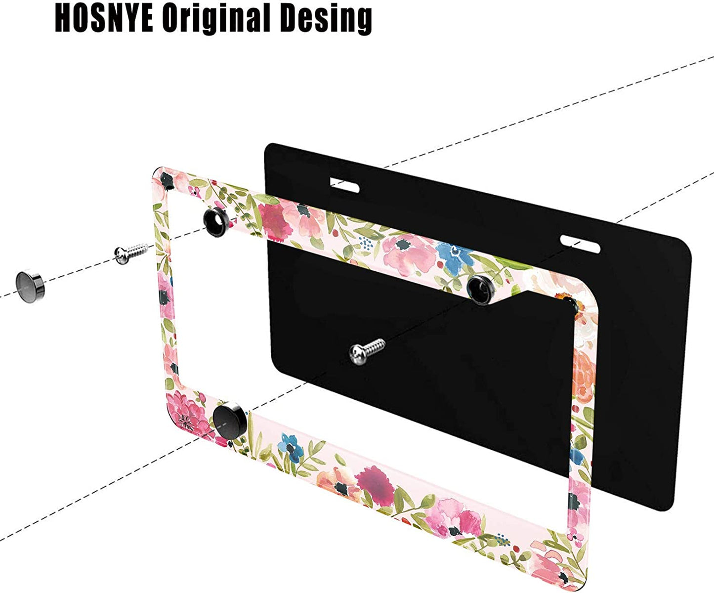 Watercolor Floral License Plate Frame, Multi61