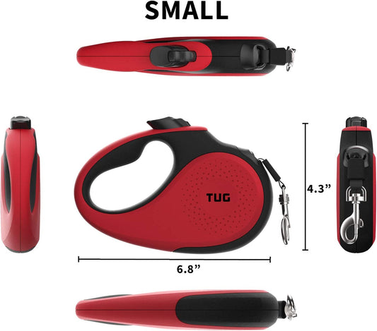 Heavy Duty 360° Tangle-Free Dog Leash Non-Slip Handle, Red