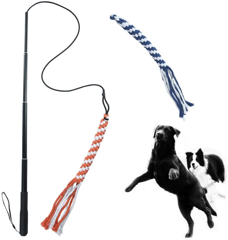 Pet Flirt Stick Pole, stretch to 35", length of rope:40"