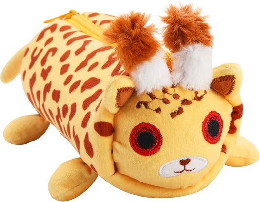 Pencil Case, Plush Leopard, 9.65 x 3.54 x 3.54 inches