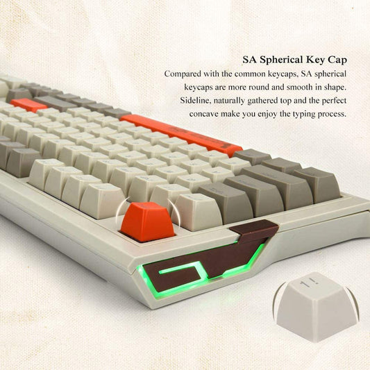 RGB retro mechanical keyboard, 104 keys, brown switches