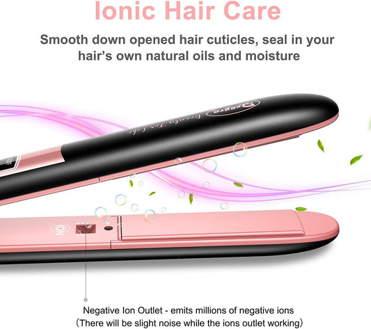 1 Inch 430 ℉ Silk Hair Straightener, Pink and Black