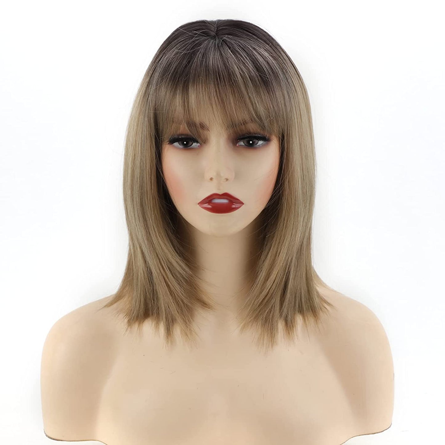 Short Blonde Wig with Bangs (14 inches)