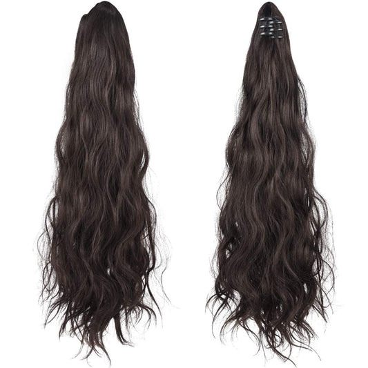 1 pack ponytail extension (24inch, black brown)