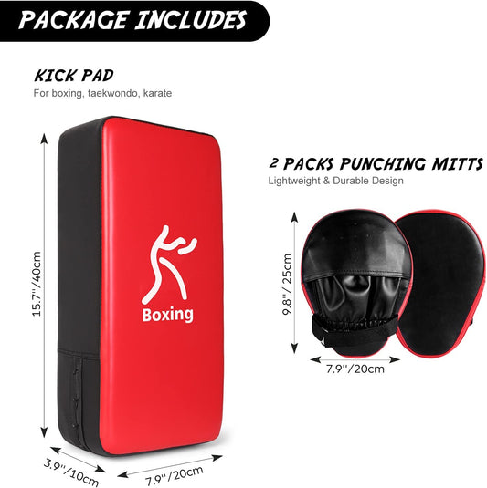 2-in-1 red and black boxing glove set