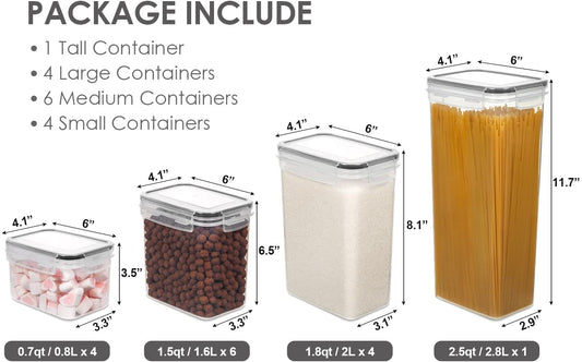 15 hermetic containers for food storage