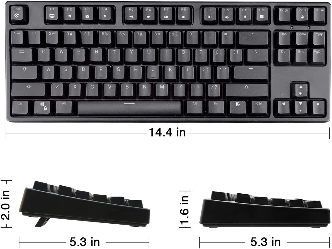 Wireless keyboard, with brown switches and LED backlight