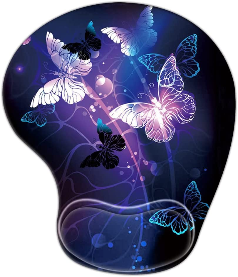 Mouse pad with wrist support, Color Butterfly